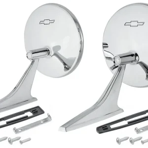 Worldwide Shipping Mirror, Outside 1966-68 Chevelle/El Camino Bowtie Pair