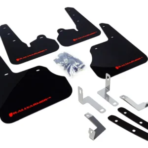 Budget Rally Armor 12-16 Subaru Impreza 4D/5D Black UR Mud Flap w/Red Logo