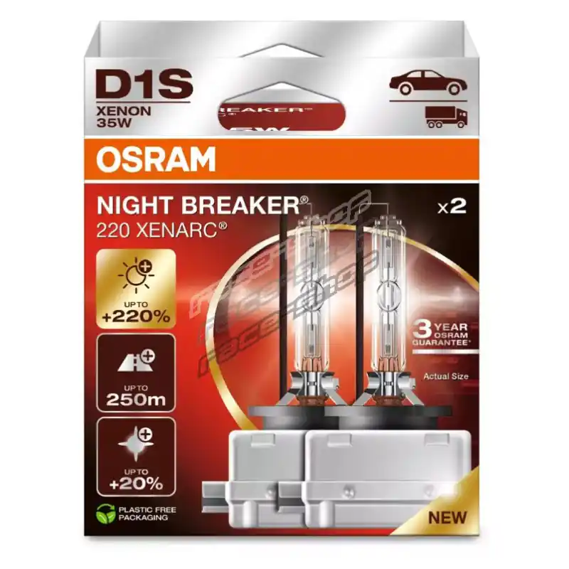 Final Sale Osram xenon headlight lamps XENARC NIGHT BREAKER 220 D1S (2pcs)