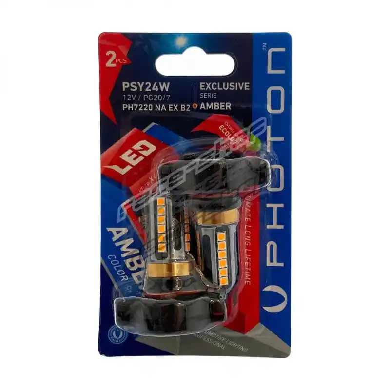 PHOTON LED EXCLUSIVE SERIES PSY19W/ PSY24W car light bulb 12V 19-24W PG20/7 amber CAN (2pcs) Time-Limited