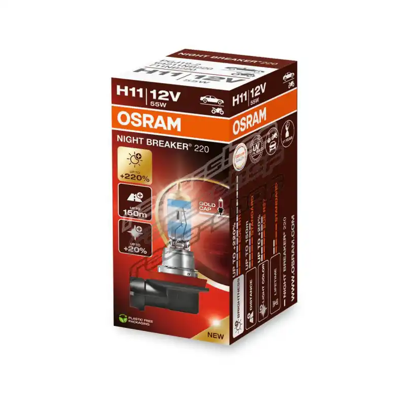Place Order Osram halogen headlight lamps NIGHT BREAKER 220% H11 (1pcs)