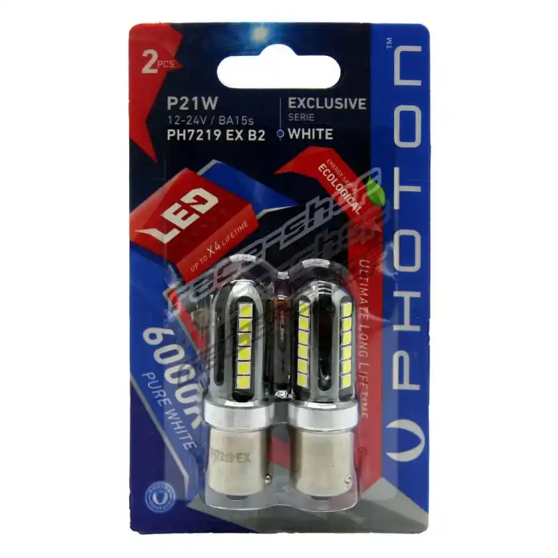 PHOTON LED EXCLUSIVE SERIES P21W car light bulb 12-24V 21W BA15s CAN (2pcs) Secure Checkout
