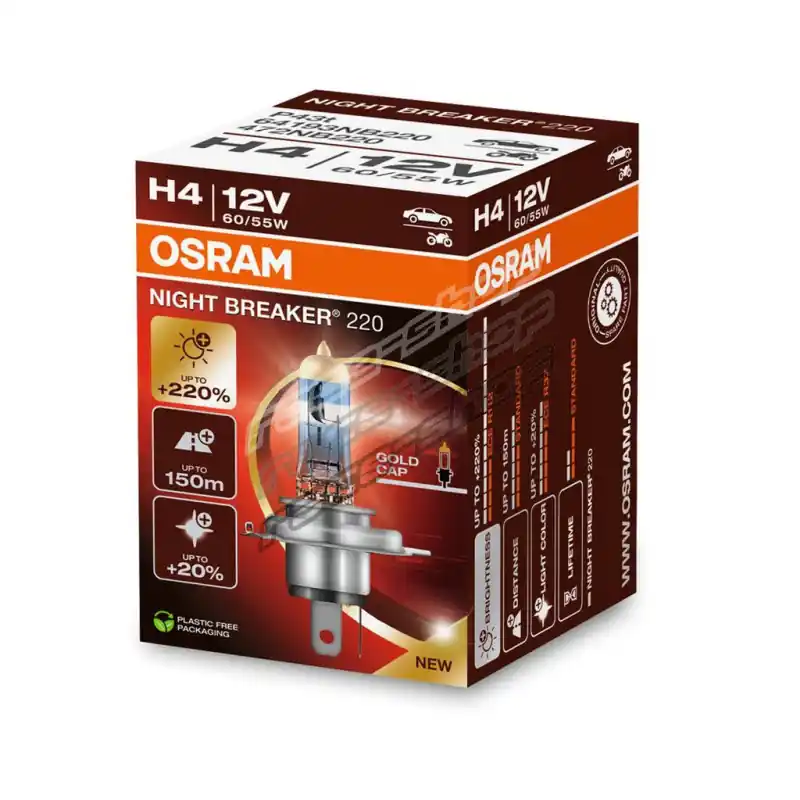 Holiday Sale Osram halogen headlight lamps NIGHT BREAKER 220 H4 (1pcs)